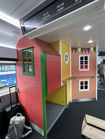 Children playhouse inside a passenger train.